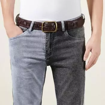 Ремень мужской новый модный плетеный кожаный ремень с пряжкой из коровьей кожи первого слоя в стиле ретро ручной работы с индивидуальным плетеным ремнем для брюк 105cm