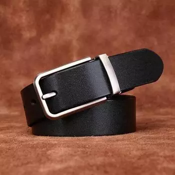 Ремень мужской, простой и легкий, роскошный, универсальный, первый слой из воловьей кожи, мужской кожаный ремень с пряжкой, деловые тенденции, официальные брюки 100cm