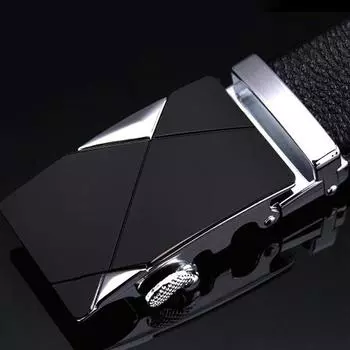 Ремень мужской ремень из сплава с автоматической пряжкой кожаный ремень универсальные повседневные брюки среднего и пожилого возраста 110cm