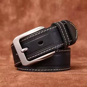 Ремень мужской ручной работы из состаренной кожи в стиле ретро с пряжкой из натуральной коровьей кожи, мужской повседневный универсальный ремень 100cm