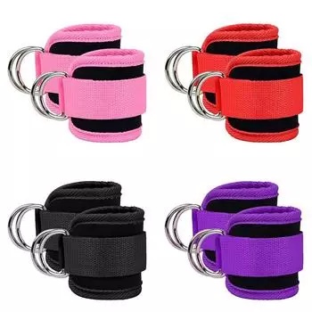 Ремень на щиколотке для канатных тренажеров — мягкая манжета для тренажерного зала для отдачи при тренировках ягодиц чёрный