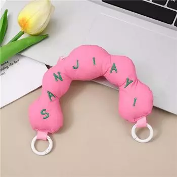 Ремень на запястье из хлопка с вышитыми буквами, минималистский, с цветным чехлом на пуговицу зелёный