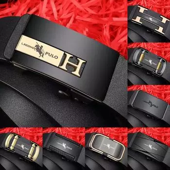 Ремень PULO, мужской кожаный ремень с автоматической пряжкой, подарок для молодых людей, повседневный индивидуальный универсальный модный ремень для брюк 105cm