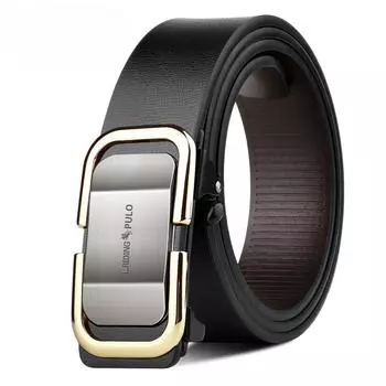 Ремень PULO высокого качества с беззубым внутренним ремнем с автоматической пряжкой для повседневных брюк 110cm чёрный