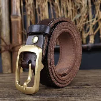 Ремень ручной работы женский ретро кожаный ремень женский универсальный высококачественный женский ремень с джинсами 2024 95cm хаки