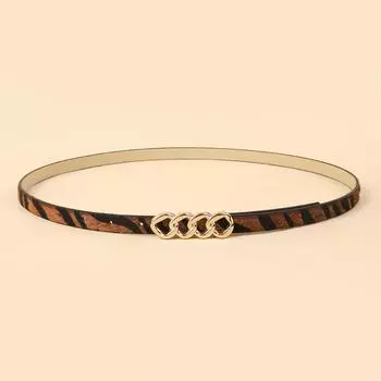 Ремень с 8-символьной пряжкой из сплава, нишевый тренд, тонкий декоративный пояс для туники или пальто 102*1.4