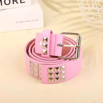 Ремень с пряжкой Металлический Винтажный Мужской Женский Ремень из ПУ кожи Пояс Джинсы Брюки Декоративный ремень розовый