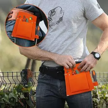 Ремень, сумка для хранения рулетки, сумка для инструментов на пояс, сумка для инструментов, подходящая сумка для хранения инструментов One Size оранжевый