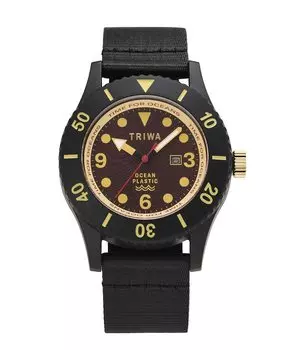 Ремень TRIWA Watch Campus Recycled Japan Brown x Black TIME FOR SUB OCEANS CAMP из переработанного морского пластика 10 ATM для мужчин и женщин (унисекс) коричневый