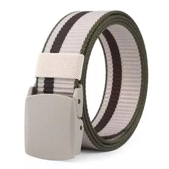 Ремень унисекс холщовый ремень цветной нейлоновый плетеный ремень для улицы с пластиковой пряжкой без использования железа повседневный ремень для брюк 110cm