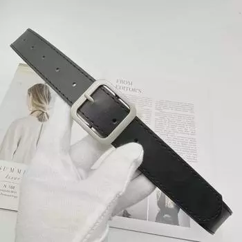 Ремень унисекс с квадратной пряжкой — широкий, шикарный, универсальный, черный, модный для студентов Thin Square Buckle кофейный