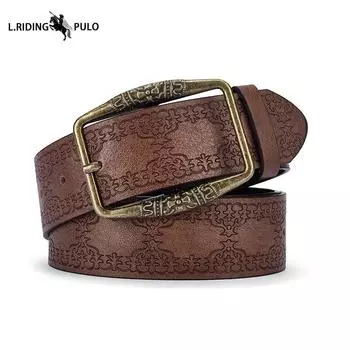 Ремень в этническом стиле, Ретро рельефный ремень, Летний универсальный, Женский ремень высокого класса 110cm коричневый
