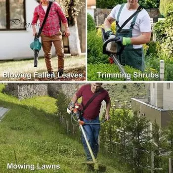 Ремень Weed Eater, наплечники, улучшенный зажим из нержавеющей стали, регулируемый плечевой ремень, ремень безопасности для газонокосилки, защита спины чёрный