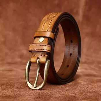 Ремень женский индивидуальный тренд кожаный пряжка первый слой коровья кожа ретро и мода универсальный ремень женский 90cm