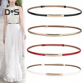 Ремень женский из искусственной кожи, регулируемый, тонкий, с застежкой-кнопкой, декоративный пояс для платья, аксессуары для одежды белый