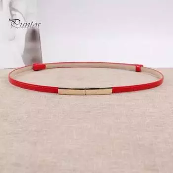 Ремень женский из искусственной кожи, регулируемый, тонкий, с застежкой-кнопкой, декоративный пояс для платья, аксессуары для одежды абрикосовый