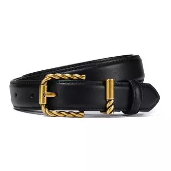 Ремень женский кожаный с пряжкой-крутилкой, ретро-дизайн, первый слой коровьей кожи, пряжка-игла с джинсами, брюками, женский 105cm