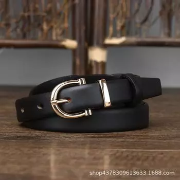 Ремень женский, модный, золотая подкова, пряжка, мягкая натуральная кожа, тонкий первый слой, украшение из воловьей кожи, простой универсальный джинсовый ремень 85cm