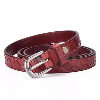 Ремень женский молодежный модный повседневный кожаный ремень первый слой коровьей кожи ручной работы с пряжкой ремень женский 80-100cm красный