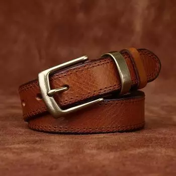 Ремень женский широкий ретро модный кожаный пряжка первый слой коровья кожа универсальный повседневный джинсовый ремень женский