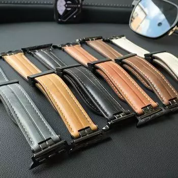 Ремешки для часов Crazy Horse из воловьей кожи для Iwatch Series Ultra 8 7, складной ремешок с пряжкой из нержавеющей стали для Apple Watch 6 SE 5 4 3 2 140 мм