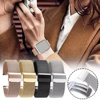 Ремешки для часов из нержавеющей стали, дышащие, минималистичные, модные, нержавеющие, сетчатые, многоразовые, прочные, 18/20/22 мм 18mm
