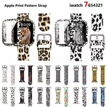 Ремешки LUJING для Apple Watch, ремешок 49 мм, 45 мм, 41 мм, 44 мм, 42 мм, 40 мм, 38 мм, силиконовый спортивный браслет с рисунком, iWatch Series 8, 7, 6, 5, 4, 3 SE 2