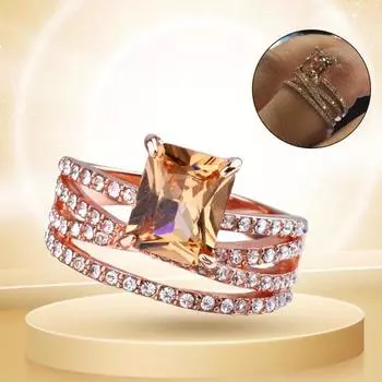 Ремешки на пальцы из очаровательного сплава с гладкой поверхностью US 9 золотистый/ярко-розовый