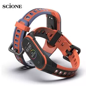 Ремешки подходят для Mi Band 4, ремешок Mi Band 6/5/4/3, универсальный силиконовый браслет, двойной цвет, аксессуары для умных Mi Band