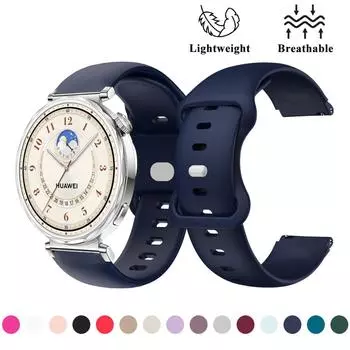 Ремешки, совместимые с Huawei Watch GT5 41 мм Водонепроницаемый силиконовый ремешок для Huawei Watch GT5/GT4/GT5 Pro 18 мм Универсальный ремешок GT5 Pro 42mm