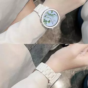 Ремешок 20 мм 22 мм для часов Samsung Galaxy watch 4/4 classic/5 Pro/Active 3/2/Gear S3/браслет amazfit bip Huawei watch GT 2/3 Pro Band Lady Resins Watch Huawei GT3(42mm) розовый