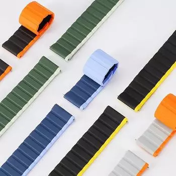Ремешок 20 мм 22 мм для Samsung Galaxy Watch4 5 6 40/44 мм Классический 42/43/46/47 мм Магнитный силиконовый браслет Amazfit GTS 2 4 мини-ремешок