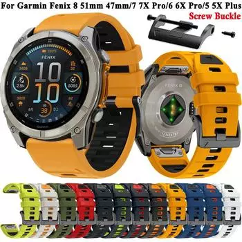 Ремешок 22 мм 26 мм для Garmin Enduro 3 2 Tactix 7Pro Fenix 8 E 7x 6 5Plus 3HR Epix Pro G1 Mk3 2 S62 Forerunner 945 935 Аксессуары 22mm