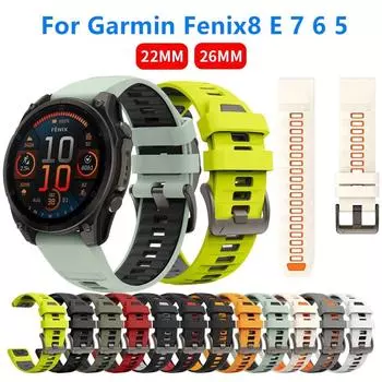 Ремешок 22 мм 26 мм для Garmin Enduro 3 2 Tactix 7 Pro Fenix 8 E 7x 6 5 Plus 3 HR Epix Pro G1 Mk3 2 S62 Forerunner 965 935 Аксессуары для часов 22mm