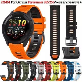 Ремешок 22 мм для Garmin Vivoactive4 Venu2 Forerunner255 265, музыкальный ремешок для умных часов, ремешок для часов Suunto Вертикальный 5 Peak/9 Peak Pro, аксессуары 22mm синий/белый