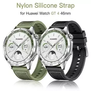 Ремешок 22 мм, нейлоновый силиконовый браслет для Huawei Watch GT 4, 46 мм, сменный плетеный официальный ремешок, аксессуары для Huawei GT4, 46 мм