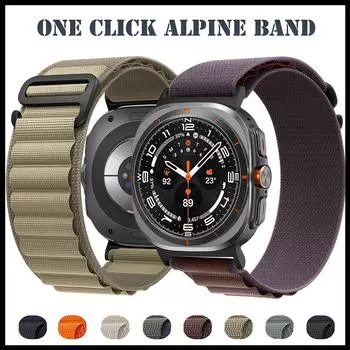 Ремешок Alpine для Galaxy Watch Ultra 47 мм, прочный нейлоновый плетеный ремешок для Samsung Galaxy Watch 7 Ultra, сменный браслет Samsung Galaxy Watch Ultra полуночно-синий