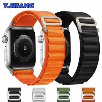 Ремешок Alpine-петля для часов Apple, ремешок 49 мм, 45 мм, 41 мм, 44 мм, 40 мм, нейлоновый ремешок для часов, браслет, ремень iwatch Ultra series 3 5 SE 6 7 8 38 40 41mm оранжевый
