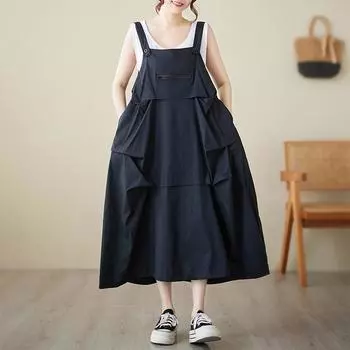 Ремешок без рукавов, большие размеры, хлопковые винтажные новые платья для женщин, повседневное свободное длинное летнее платье XL