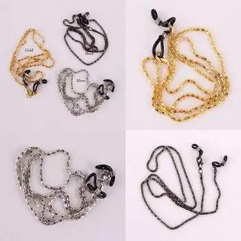 Ремешок-цепочка, красочный шейный шнур, солнцезащитные очки, металлические очки, аксессуары для чтения, держатель для очков ручной работы серый