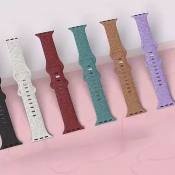 Ремешок для Apple Watch Band 45 мм, 44 мм, 42 мм, 41 мм, 40 мм, 49 мм, 40 мм, браслет Correa с гравировкой iwatch series ultra 2 9 7 se 3 6 8 5 4 38mm 40mm 41mm чёрный