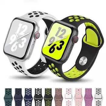 Ремешок для Apple Watch, ремешок 44 мм, 40 мм, 49 мм, 45 мм, 41 мм, 42 мм, 45 мм, силиконовый спортивный браслет Correa iWatch Series Ultra 8 SE 7 6 5 4 3 Band