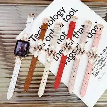 Ремешок для Apple Watch с металлической пряжкой из кожи 42/44/45/49 мм, 38/40/41 мм для всех серий Apple Watch 38&40&41mm