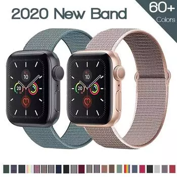 Ремешок для Apple Watch Series 3/2/1 38 мм 42 мм нейлоновый мягкий дышащий сменный ремешок для iwatch серии 4 5 6 SE 40 мм 44 мм