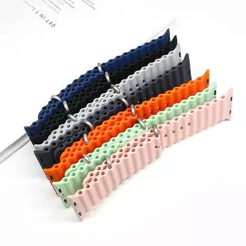 Ремешок для Apple Watch Series Ultra 8, 7, 6, 3 Se 5, 4, 3, 2, 1, 49 мм, 44 мм, 40 мм, 45 мм, 41 мм, 42 мм, 38 мм, силиконовый спортивный ремешок для часов Ocean 42mm 44mm 45mm 49mm