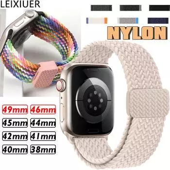 Ремешок для Apple Watch Ultra 2 49 мм 10 46 мм 9 8 7 45 мм 41 мм 44 мм 40 мм для Smartwatch Series SE 6 3 5 4 2 1 42 мм 38 мм спортивный нейлоновый ремешок S10-42 41 40 38mm
