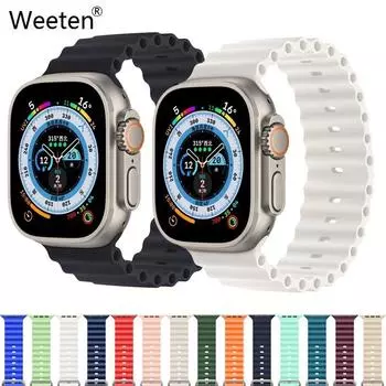 Ремешок для Apple Watch Ultra 2, 9, 8, 7, 6 SE 4, 5, 3, ремешок 44 мм/40 мм, ремешок для часов Iwatch 5, 42 мм, 38 мм, аксессуары для часов с двойной пряжкой, 49 мм, 41 мм, 45 мм For 38/40/41mm серый