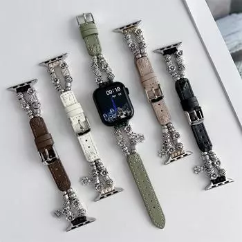 Ремешок для Apple Watch, высококачественный кожаный ремешок для мужчин серии 9, 7, 8, 5, 6 SE3 Ultra 2, 49 мм, 44 мм, 40 мм, ремешок для часов 45 мм, 41 мм, 38, 42 мм 38mm 40mm 41mm белый