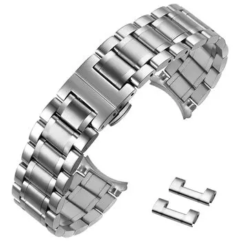 Ремешок для часов 12 мм из нержавеющей стали, водонепроницаемый, устойчивый к поту, пряжка D, двойная застежка, устойчивый к ржавчине ремешок для часов, инструменты для замены металлического ремешка для часов