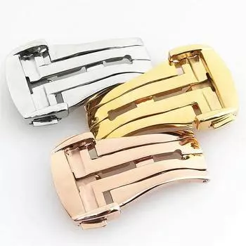 Ремешок для часов 16 мм, 18 мм, 20 мм, пряжка для часов из нержавеющей стали для Omega, кожаный ремешок, кожаная резинка, металлическая складная застежка, аксессуары, инструменты 18mm